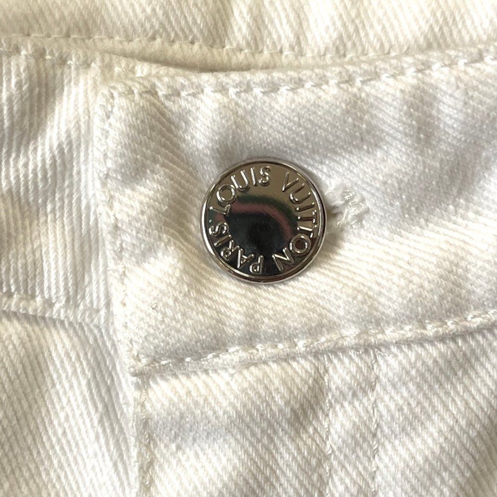 Auc Louis Vuitton Toile denim white straight leg jeans - Picture 8 of 13